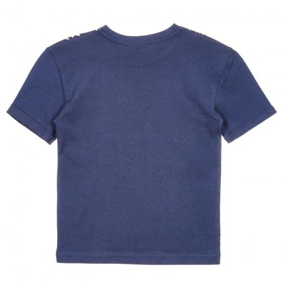 Βαμβακερή μπλούζα με γραφικό σχέδιο, σε σκούρο μπλε χρώμα Idexe 239700 4