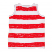 Βαμβακερή μπλούζα με βολάν για ένα σε λευκές κόκκινες ρίγες Idexe 239704 4