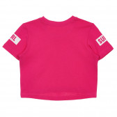 Βαμβακερό μπλουζάκι με την επιγραφή Style Icon, ροζ Idexe 239711 4