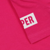 Βαμβακερό μπλουζάκι με την επιγραφή Style Icon, ροζ Idexe 239712 2