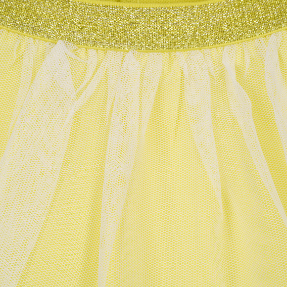Βαμβακερή φούστα με τούλι για μωρό, κίτρινο Idexe 239731 2