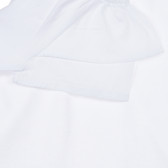 Βαμβακερό μπλουζάκι με βολάν, λευκό Idexe 239793 2