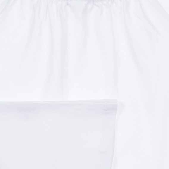 Βαμβακερό μπλουζάκι με βολάν, λευκό Idexe 239795 3
