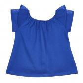 Βαμβακερό μπλουζάκι με βολάν, μπλε Idexe 239798 4
