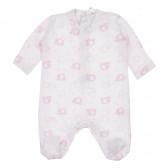 Βαμβακερή φόρμα με ζώα για μωρό, ροζ Idexe 239800 