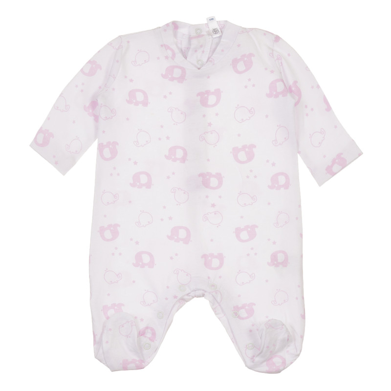 Βαμβακερή φόρμα με ζώα για μωρό, ροζ  239800