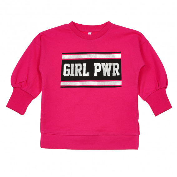 Βαμβακερή μπλούζα Girl PWR, ροζ Idexe 239852 