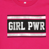 Βαμβακερή μπλούζα Girl PWR, ροζ Idexe 239855 3