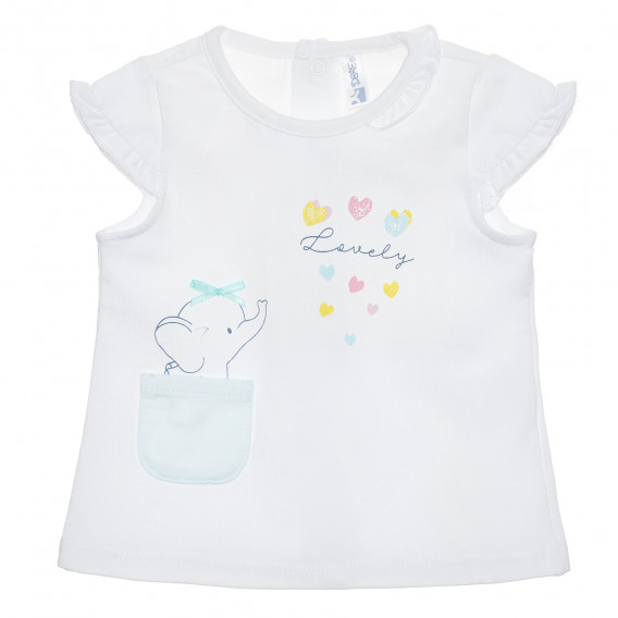 Βαμβακερό μπλουζάκι Υπέροχο για μωρό, λευκό Idexe 239874 