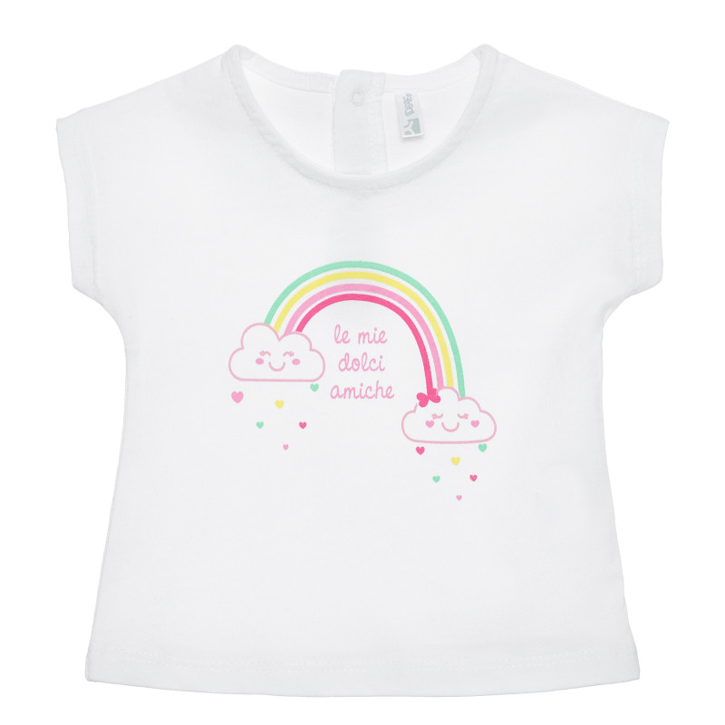 Μπλουζάκι από βαμβάκι Rainbow για μωρό, λευκό  239886