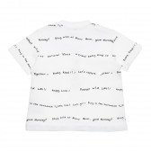 Βαμβακερό μπλουζάκι με επιγραφές για μωρό, λευκό Idexe 239891 2