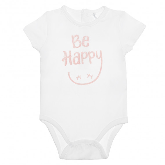Βαμβακερό κορμάκι Be happy για μωρό, λευκό Idexe 239894 