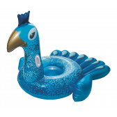 Φουσκωτό στρώμα The Pretty Peacock, 198 x 164 x 112 cm, μπλε με μπροκάρ Bestway 240123 3