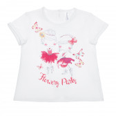 Βαμβακερή μπλούζα με τη λεζάντα Flowery Party για ένα μωρό, πολύχρωμο Idexe 240195 