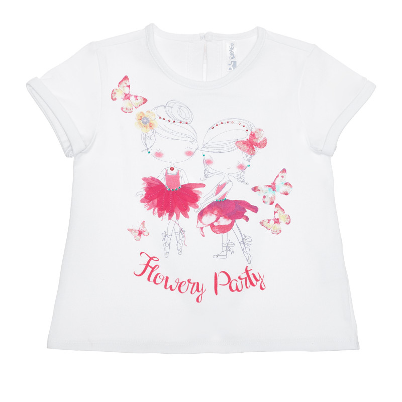 Βαμβακερή μπλούζα με τη λεζάντα Flowery Party για ένα μωρό, πολύχρωμο  240195