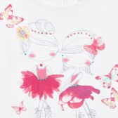 Βαμβακερή μπλούζα με τη λεζάντα Flowery Party για ένα μωρό, πολύχρωμο Idexe 240198 4