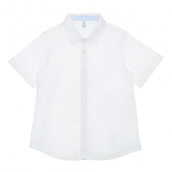 Βαμβακερό πουκάμισο με κοντά μανίκια, σε λευκό Idexe 240199 