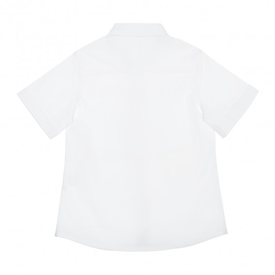 Βαμβακερό πουκάμισο με κοντά μανίκια, σε λευκό Idexe 240200 2
