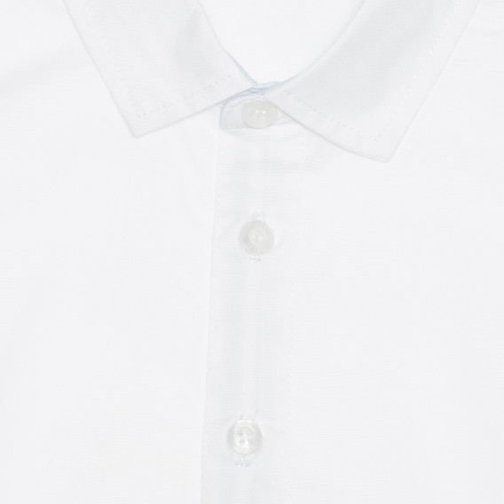 Βαμβακερό πουκάμισο με κοντά μανίκια, σε λευκό Idexe 240202 4