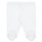 Βαμβακερό παντελόνι για μωρά, λευκό Idexe 240207 
