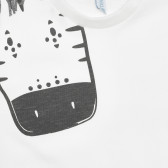 Βαμβακερό μπλουζάκι με καμηλοπάρδαλη για ένα μωρό, λευκό Idexe 240214 4