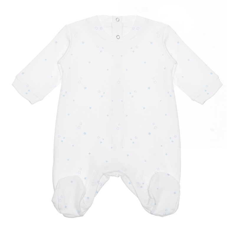Βαμβακερό φορμάκι με αστέρια για ένα μωρό σε λευκό και μπλε χρώμα  240215