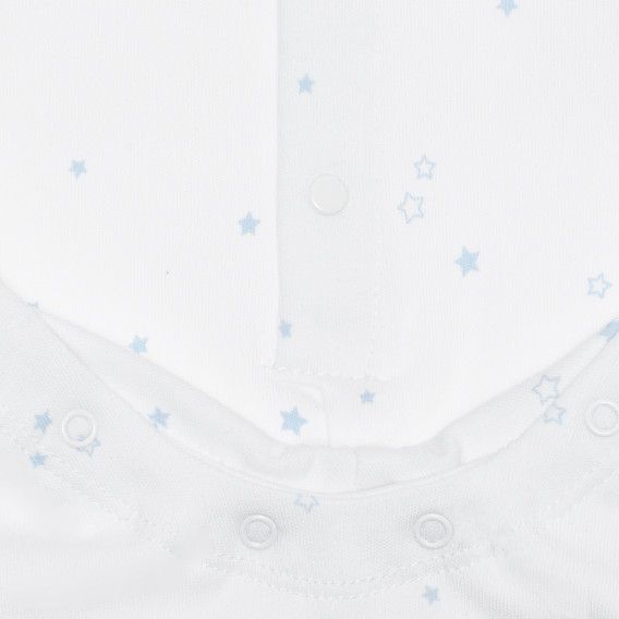 Βαμβακερό φορμάκι με αστέρια για ένα μωρό σε λευκό και μπλε χρώμα Idexe 240218 4