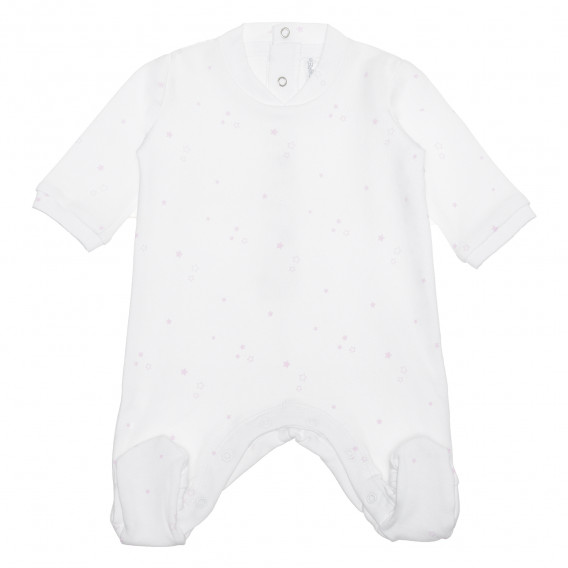 Βαμβακερό φορμάκι για ένα μωρό σε λευκό και ροζ χρώμα Idexe 240219 