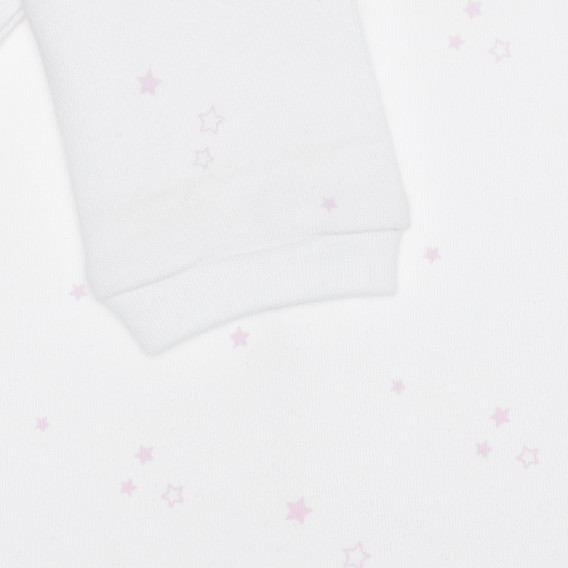 Βαμβακερό φορμάκι για ένα μωρό σε λευκό και ροζ χρώμα Idexe 240220 2