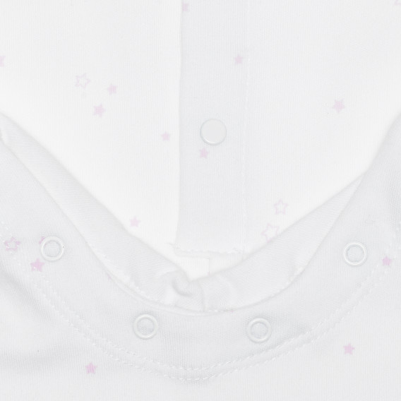 Βαμβακερό φορμάκι για ένα μωρό σε λευκό και ροζ χρώμα Idexe 240222 4