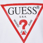 Φούτερ με το λογότυπο της μάρκας, λευκό Guess 240268 2