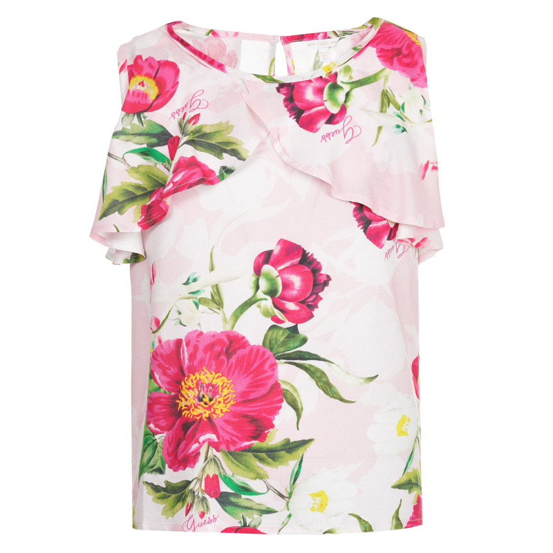 Αμάνικη μπλούζα με φλοράλ τύπωμα, ροζ  240271