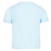 Βαμβακερό μπλουζάκι με λεζάντα, σε ανοιχτό μπλε χρώμα Guess 240278 4