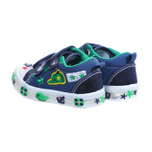 Πάνινα παπούτσια με φώτα LED για μωρό, μπλε Star 240406 2