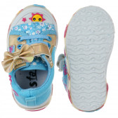 Πάνινα παπούτσια με φώτα LED και κορδέλα, μπλε Star 240452 3