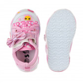 Πάνινα παπούτσια με φώτα LED και κορδέλα, ροζ Star 240460 3