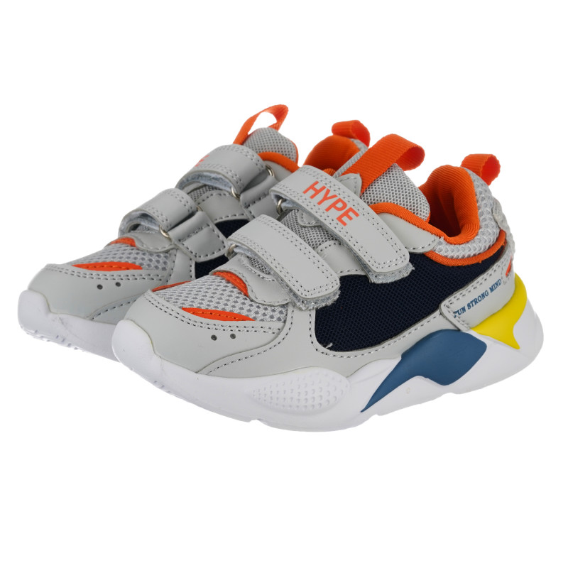 Αθλητικά παπούτσια με πορτοκαλί αποχρώσεις για μωρό, γκρι  240474