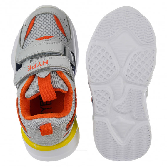 Αθλητικά παπούτσια με πορτοκαλί αποχρώσεις για μωρό, γκρι HYPE 240476 3