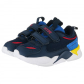 Αθλητικά παπούτσια με κόκκινες πινελιές για μωρό, μπλε HYPE 240477 
