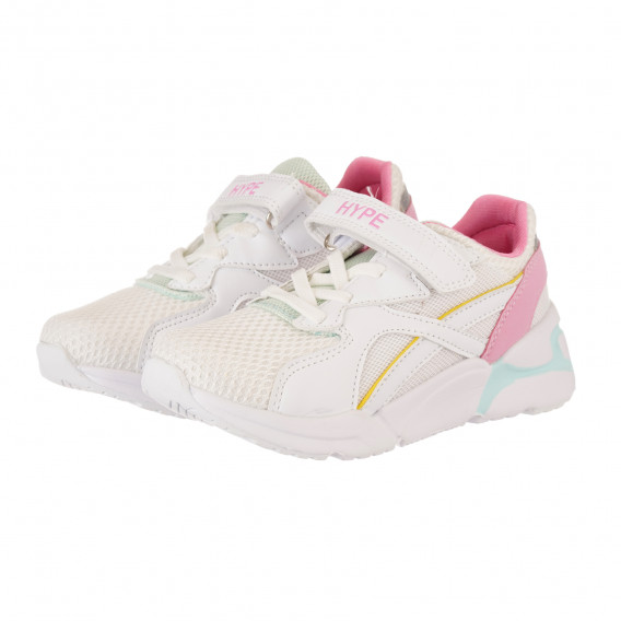 Αθλητικά παπούτσια με ροζ τόνους, σε λευκό HYPE 240483 