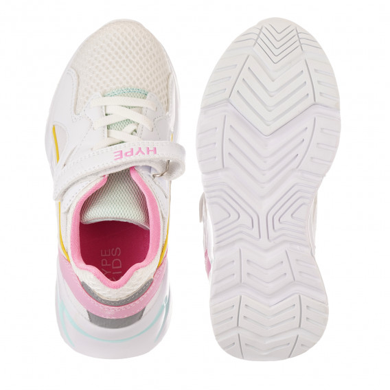 Αθλητικά παπούτσια με ροζ τόνους, σε λευκό HYPE 240485 3