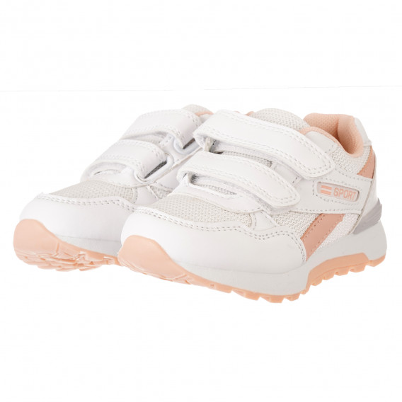 Αθλητικά παπούτσια Marathon με ροζ τόνους, σε λευκό Star 240486 