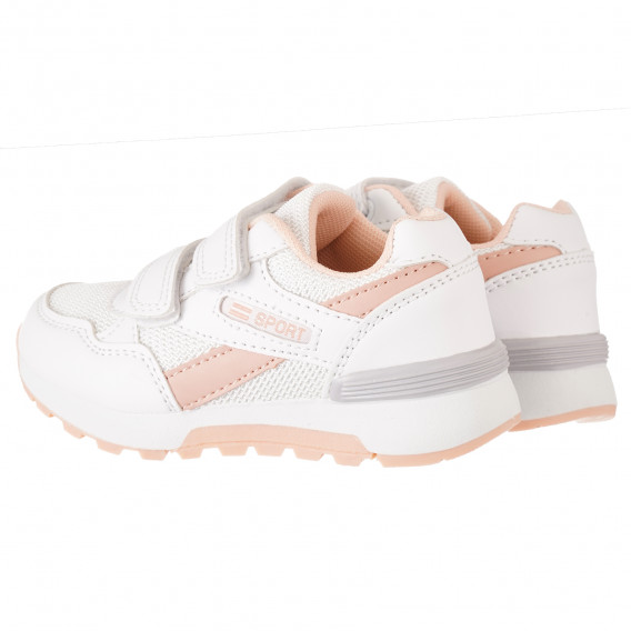 Αθλητικά παπούτσια Marathon με ροζ τόνους, σε λευκό Star 240487 2