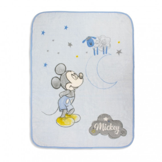Κουβέρτα μωρού 140 x 110 cm Mickey Mouse, μπλε Mickey Mouse 240530 
