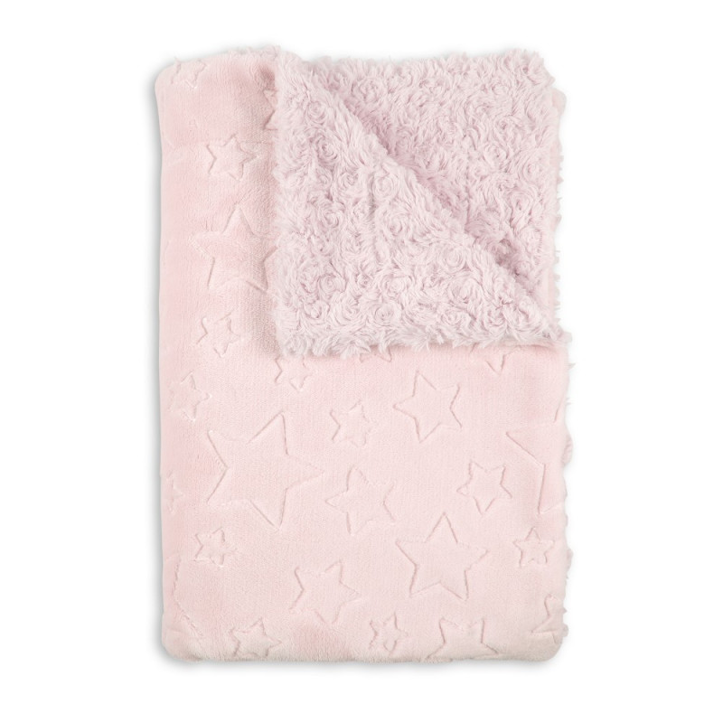 Κουβέρτα μωρού 80 x 110 cm Αστέρια, ροζ  240609