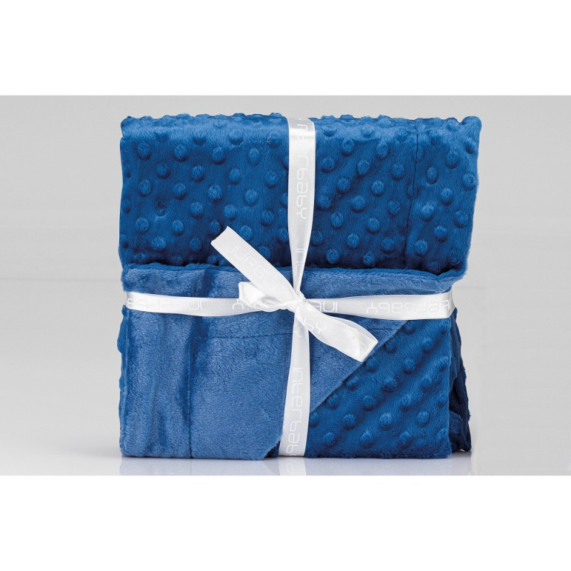 Κουβέρτα μωρού 80 x 110 cm Κουκκίδες, σκούρο μπλε  240614