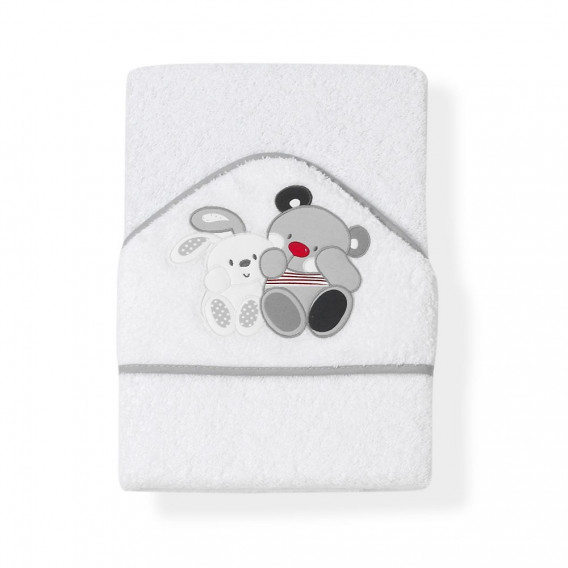 Πετσέτα μπάνιου AMIGOS, 100 x 100 cm, λευκό και γκρι Inter Baby 240641 2