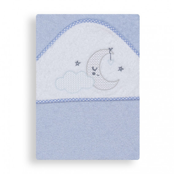 Πετσέτα μπάνιου μωρού NUBE LUNA, 100 x 100 cm, μπλε Inter Baby 240649 