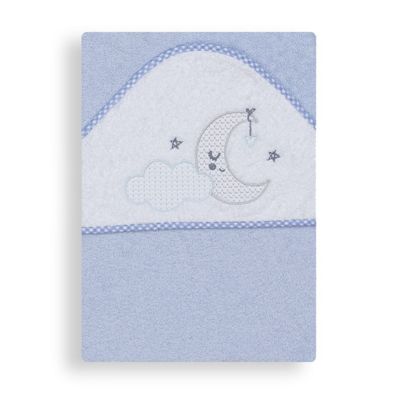 Πετσέτα μπάνιου μωρού NUBE LUNA, 100 x 100 cm, μπλε  240649