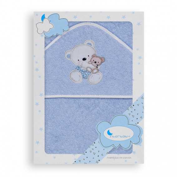 Πετσέτα μπάνιου μωρού OSITO COLUMPIO, 100 x 100 cm, μπλε Inter Baby 240651 3